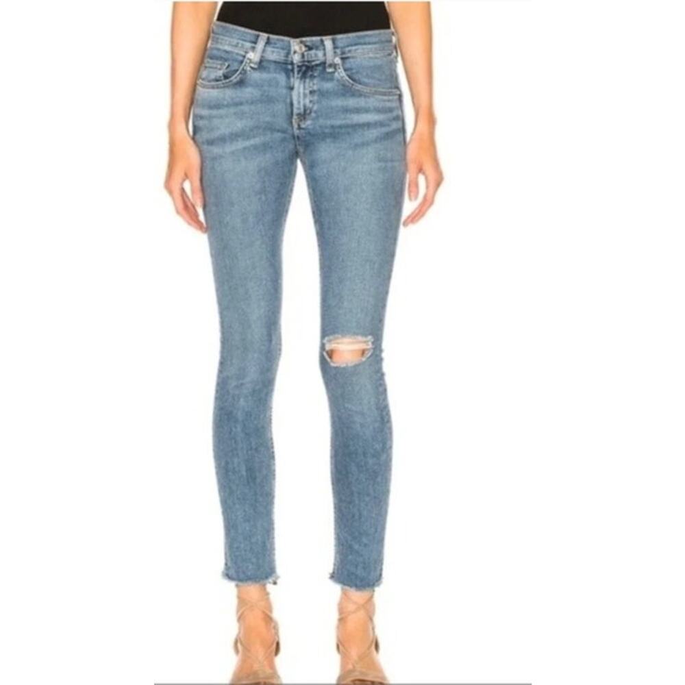 NWOT Y2K Rag & Bone Womens Low-Rise Raw Hem Skinny Jean Size 26